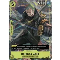 Roronoa Zoro Op07-113 Alt Art Foil One Piece Tcg ENG Illustration Box Promo - Image 1