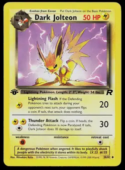 Pokemon Card - Dark Jolteon Team Rocket 38/82 Uncommon 1st Edition - Image 1