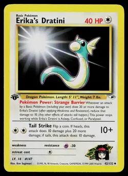 Pokemon Card - Erika's Dratini Gym Heroes 42/132 Uncommon 1st Edition - Image 1