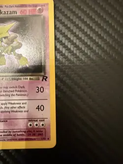 Dark Alakazam 1/82 1st Edition Team Rocket Holo Pokemon Card 1 Holographic MP - Image 3