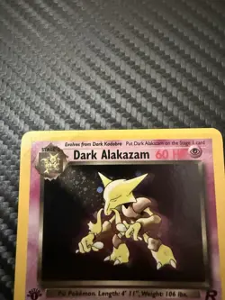 Dark Alakazam 1/82 1st Edition Team Rocket Holo Pokemon Card 1 Holographic MP - Image 4
