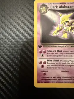 Dark Alakazam 1/82 1st Edition Team Rocket Holo Pokemon Card 1 Holographic MP - Image 5