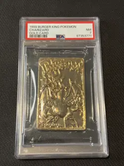 CHARIZARD 23K GOLD PLATED CARD PSA 7 NM NEAR MINT 1999 BURGER KING POKEMON - Image 1