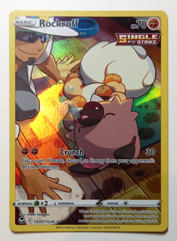 Pokemon Rockruff TG07/TG30 Silver Tempest sword & Shield Holo Rare Card - Image 2