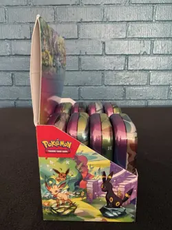 Pokemon Prismatic Evolutions Mini Tin Display Box (8 Tins) New / Factory Sealed - Image 3