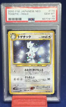 2000 Pokemon P.M. Japanese Neo Genesis TOGETIC Holo Foil #176 PSA 10 Gem Mint! - Image 1