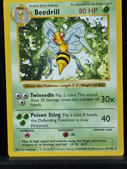 Pokemon TCG Shadowless Beedrill Base Set Rare 17/102 non-holo - Image 2