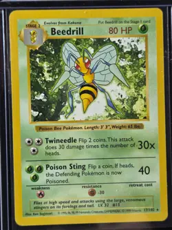 Pokemon TCG Shadowless Beedrill Base Set Rare 17/102 non-holo - Image 4