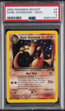 2000 POKEMON ROCKET #4 DARK CHARIZARD-HOLO PSA 5 - Image 1