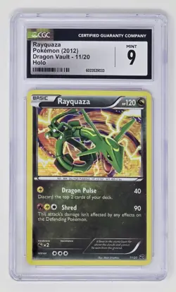 Rayquaza (11/20) Holo CGC 9 (2012) Pokemon Black & White: Dragon Vault Set - Image 1