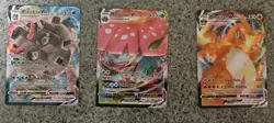 Pokemon TCG Charizard, Blastoise and Venusaur VMAX -Lot of 3 NM - Image 1
