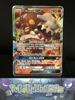 Pokemon Card Heatran GX 25/236 Unified Minds Holo Ultra Rare NM - Image 1