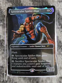Marvel Legends Magic The Gathering MTG Spider-Man Battle Damaged CARD ONLY - Image 1