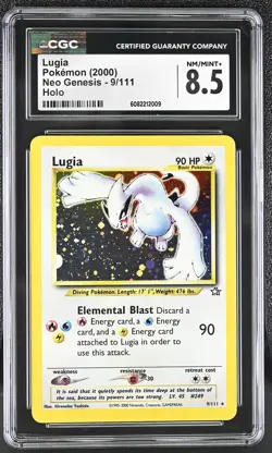 CGC 8.5 Lugia 2000 Neo Genesis 9/111 Holo Pokemon Card - Image 1