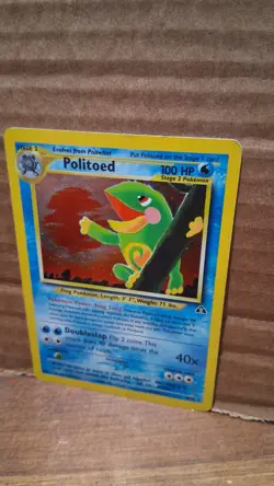 Pokemon TCG Politoed Neo Discovery Holo Card 8/75 Unlimited Rare Crease on Card - Image 2