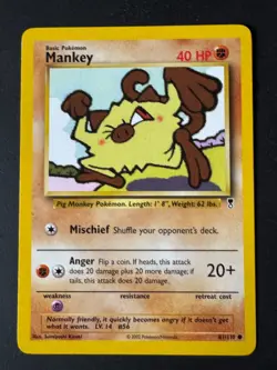 Mankey Pokemon Uncommon Card Legendary Collection 81/110 - 2002 - Image 1