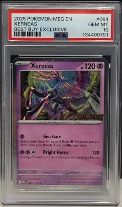 Pokemon TCG Mega Evolution Xerneas Best Buy Promo PSA 10 GEM MINT LOW POP! - Image 1