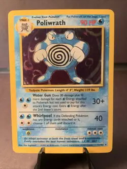Pokemon TCG Poliwrath 13/102 Base Set Holo Rare Unlimited WOTC VTG 1999 NM/LP - Image 1
