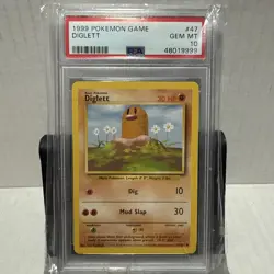 POKEMON BASE SET (1999) DIGLETT 47/102 Gem Mint PSA 10 - Image 1