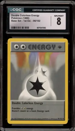 Pokemon Double Colorless Energy Base Set Shadowless 1st Edition #96 CGC 8 - Image 1