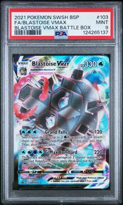 2021 POKEMON SWSH BLACK STAR PROMO #103 FULL ART/BLASTOISE VMAX PSA 9 - Image 1
