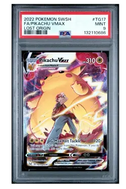 PSA 9 2022 POKEMON SWORD & SHIELD LOST ORIGIN #TG17 FA/PIKACHU VMAX LOST ORIGIN - Image 1