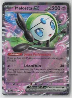Pokemon Meloetta ex Holo #044/086 SV: Black Bolt Near Mint or Better - Image 1