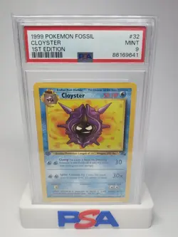 1999 Pokemon Fossil 1st First Edition Cloyster 32/62 Non Holo PSA 9 MINT - Image 1