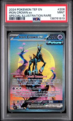 Iron Crown EX 206/162 Special Illustration Rare Pokemon PSA 9 *819 - Image 1