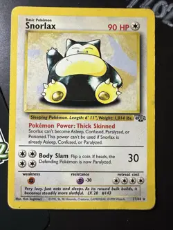 Snorlax 27/64, Jungle Set, Pokemon TCG, WOTC, Vintage 1999, Non Holo Rare, MP - Image 1