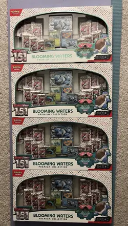 Pokemon 2025 S&V 151 Blooming Waters Premium Collection Set of 4 Factory Sealed - Image 2