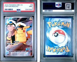 2025 Pokemon Simplified Chinese CBB1 C-Gem Pack Vol 1 Captain Pikachu #09 PSA 9 - Image 1