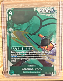 Roronoa Zoro WINNER STAMPED Pack 2025 Vol 3 R One Piece Promotion Cards EB02-019 - Image 1