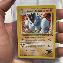 Giovanni's Machoke 42/132 Unlimited Pokemon Gym Challenge NM/MT Vintage Card TCG - Image 1