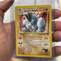 Giovanni's Machoke 42/132 Unlimited Pokemon Gym Challenge NM/MT Vintage Card TCG - Image 2