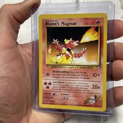 BLAINE'S MAGMAR 37/132 Pokemon Card GYM HEROES TCG LP+ Vintage Pokemon WOTC Vtg - Image 2
