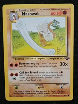 NM Near Mint - Marowak 39/64 - Jungle Set Unlimited - WOTC - Pokemon Card - 1999 - Image 1