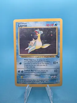 Pokemon TCG Lapras Fossil Holo Unlimited Rare Card 10/62 - Image 1