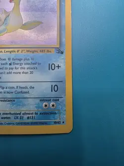 Pokemon TCG Lapras Fossil Holo Unlimited Rare Card 10/62 - Image 4