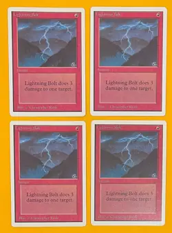 MTG LIGHTNING BOLT (x4) Unlimited (OldManMTG 013-324) - Image 1