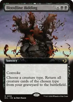 x1 Bloodline Bidding - Extended Art R MTG Lorwyn Eclipsed M/NM, English - Image 1