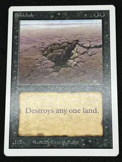Magic the Gathering MTG Sinkhole Black Unlimited Common - Image 1