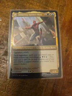 FOIL Peter Parker / Amazing Spider-Man SPM 0010 Mythic MTG Marvel's Spider-Man - Image 2