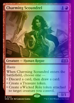 MTG Magic the Gathering Charming Scoundrel (124/475) Wilds of Eldraine NM FOIL - Image 1
