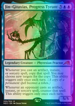 MTG Jin-Gitaxias, Progress Tyrant (59p/155) Kamigawa Neon Dynasty Promos NM FOIL - Image 1