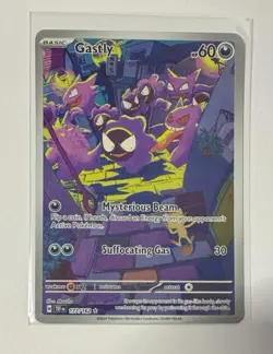 Pokemon TCG Gastly Illustration Rare Holo Foil Card 177/162 SV05 Temporal Forces - Image 1