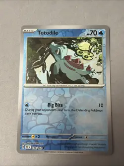 Pokemon TCG * SV Temporal Force * 39/162 Totodile REVERSE HOLO Common * FRESH PK - Image 1