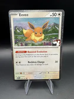 Play! Pokemon Prize Pack Series 7 Surging Sparks Cosmo Holo 143/191 Eevee - NM - Image 1
