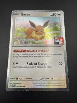 Play! Pokemon Prize Pack Series 7 Surging Sparks Cosmo Holo 143/191 Eevee - NM - Image 4