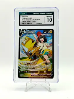 2022 POKEMON SILVER TEMPEST TRAINER GALLERY ZERAORA V TG16/TG30 CGC 10 - Image 1